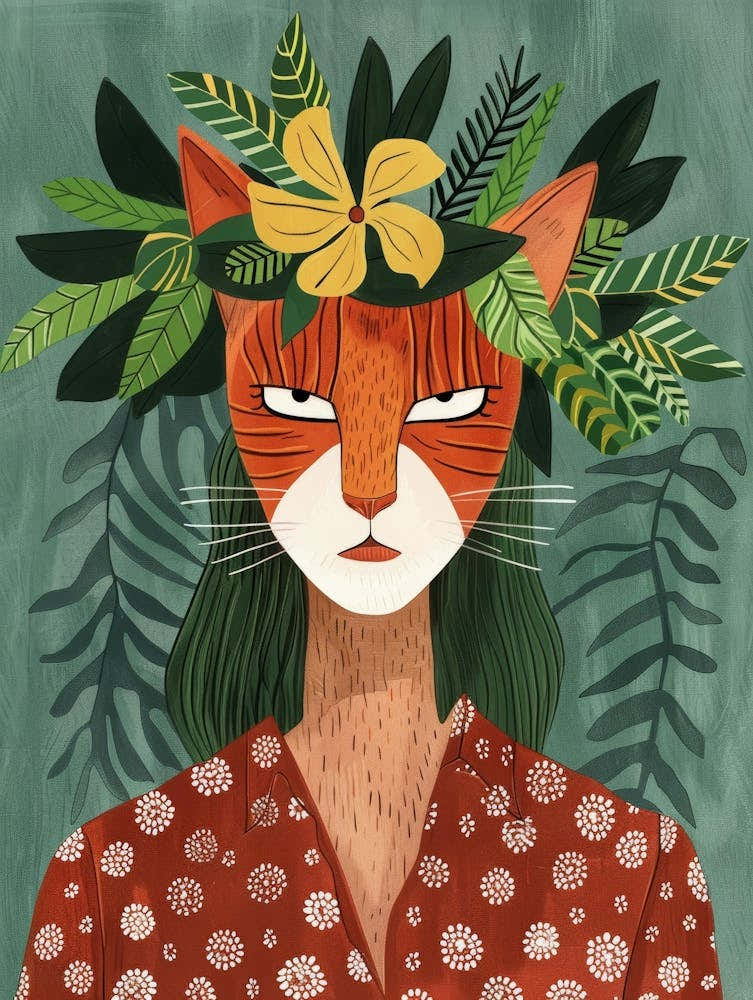 Fox In A Flower Crown