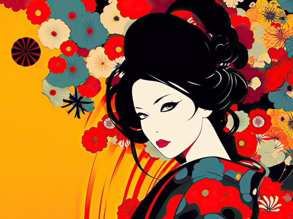Geisha Face Pop Art 11