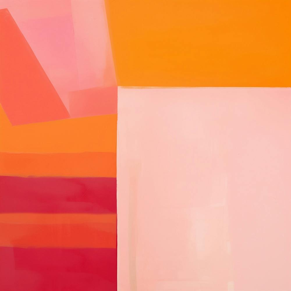 Orange Pink Abstrakte Symmetrie Malerei, ecken, kanten, linien Muster