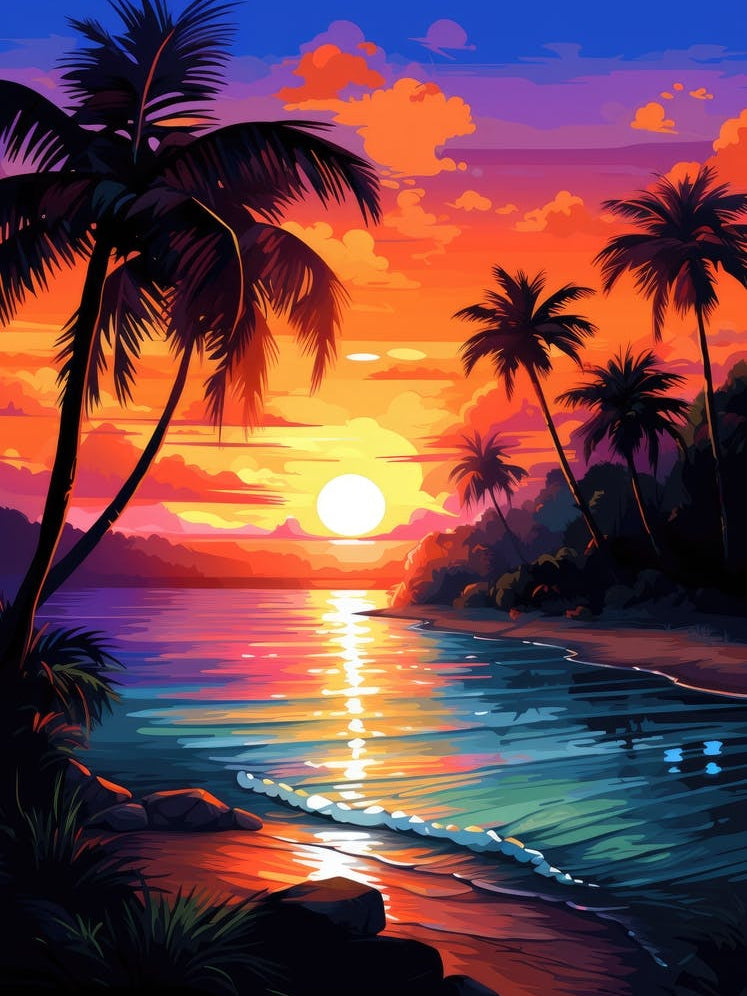 Sunset Beach Painting