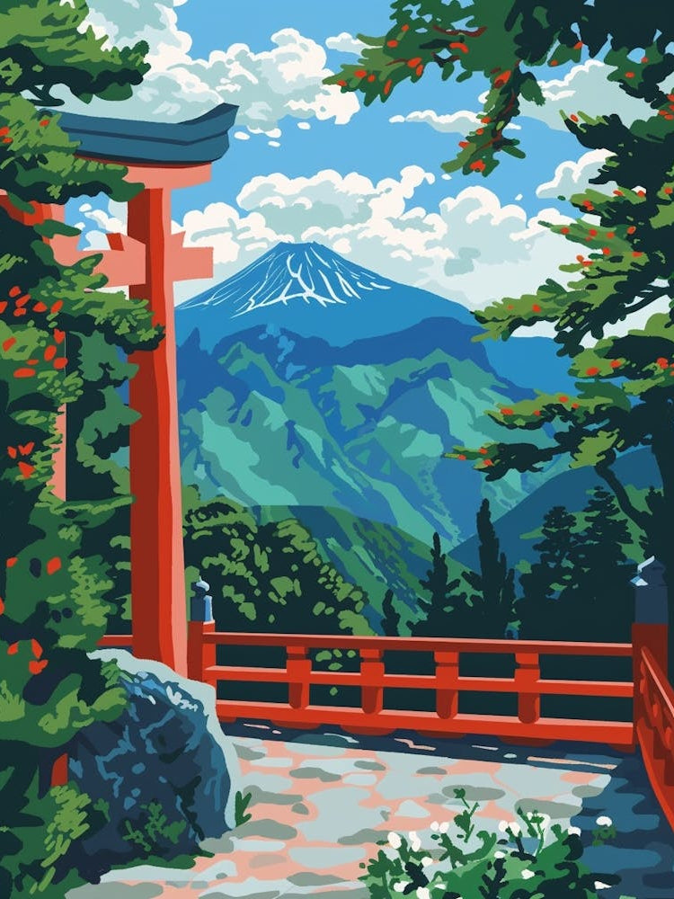 Nikko Japan 4 Colourful Illustration