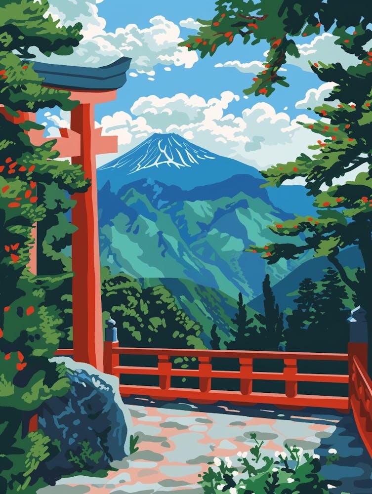 Nikko Japan 4 Colourful Illustration