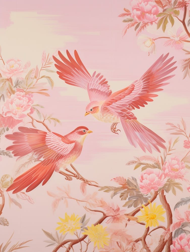 Vintage Japanese Inspired Bird Print Cuckoo 2