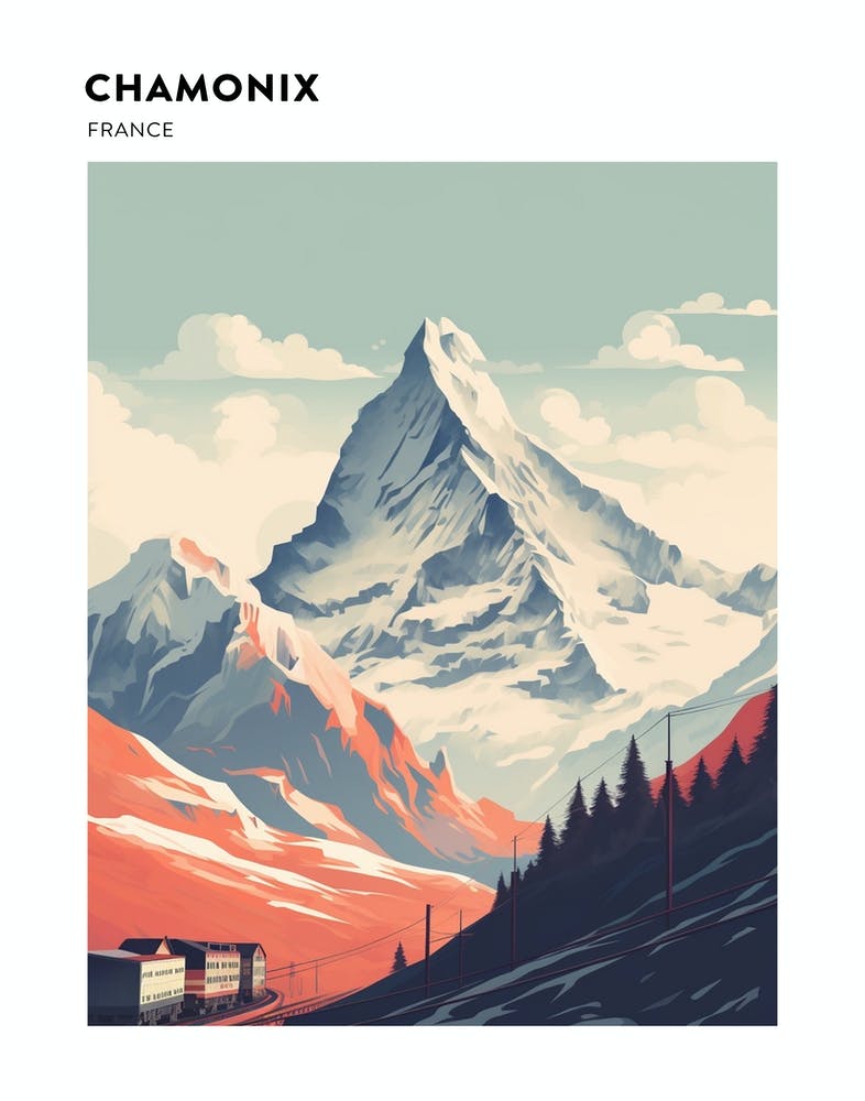 Chamonix France 2 Hiking Trail Landscape Poster