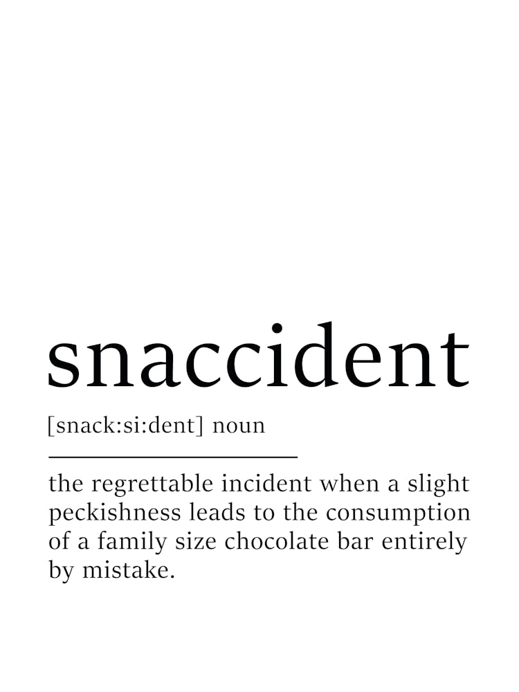 Snaccident Definition Poster - Dictionary