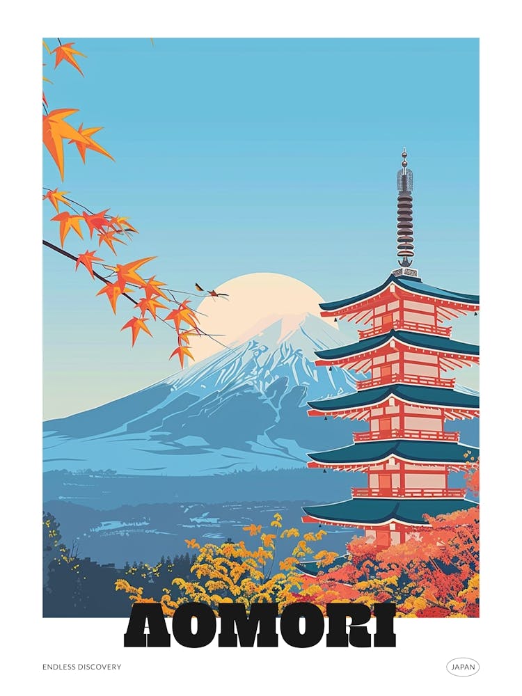 Aomori Japan 3 Colourful Travel Poster