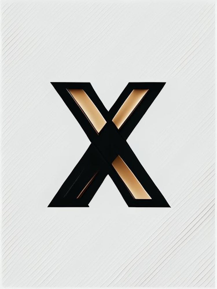 X Letter, Alphabet Retro Minimal 3