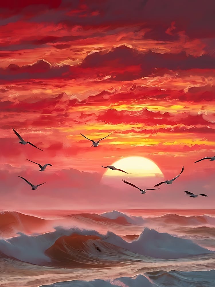 Sunset Seagulls