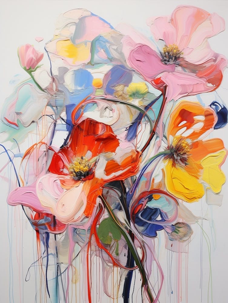 Abstract Flower Painting Poppy 4