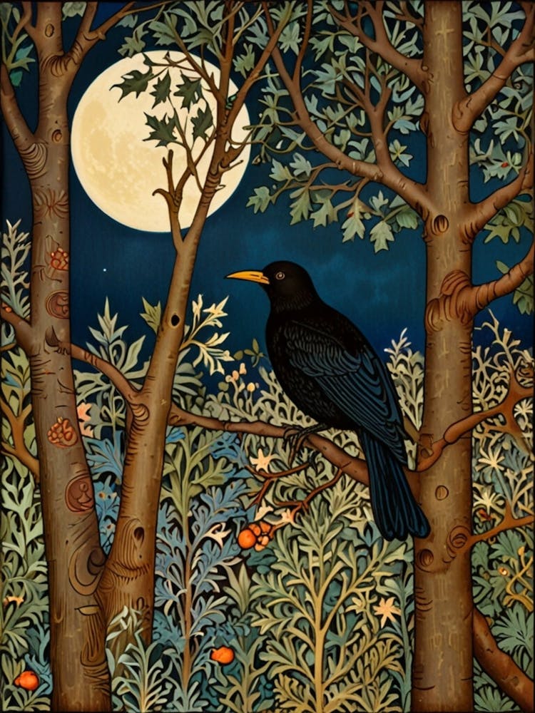 William Morris Crow In The Forest