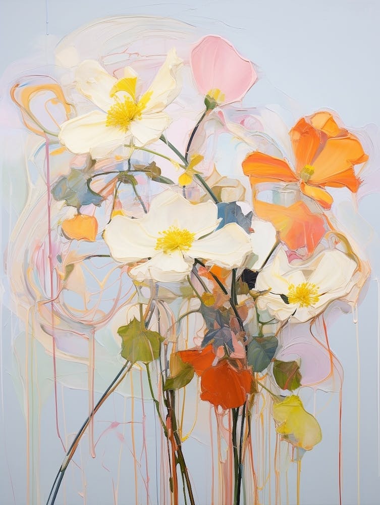 Abstraktes Blumenbild Hahnenfuß 3