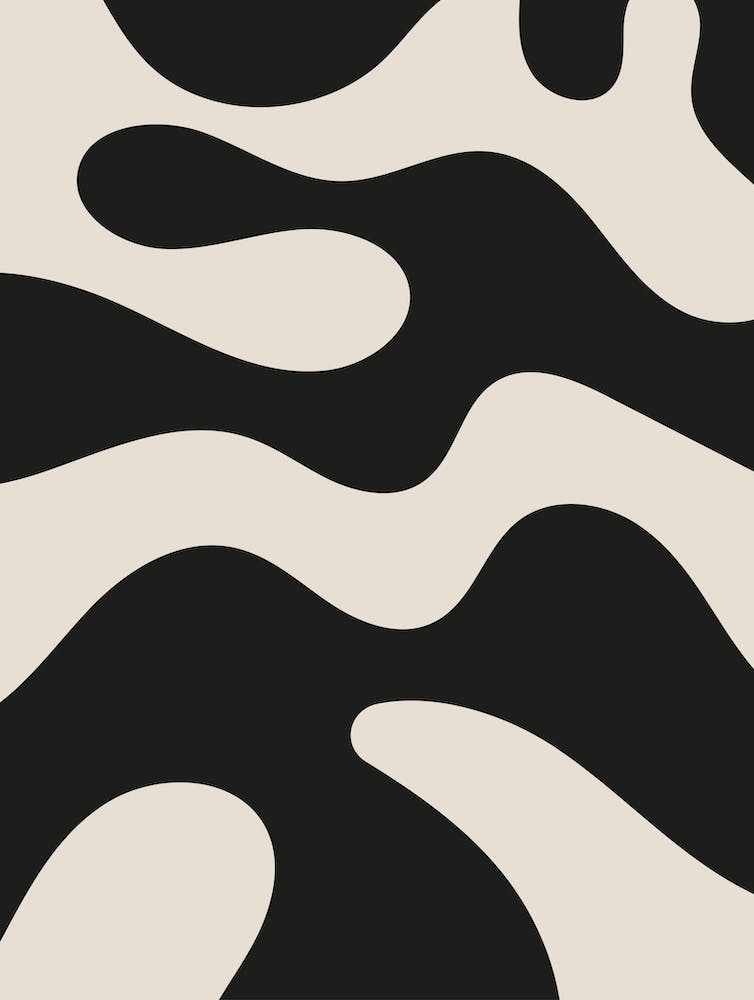 Beige And Black Minimalist Abstract