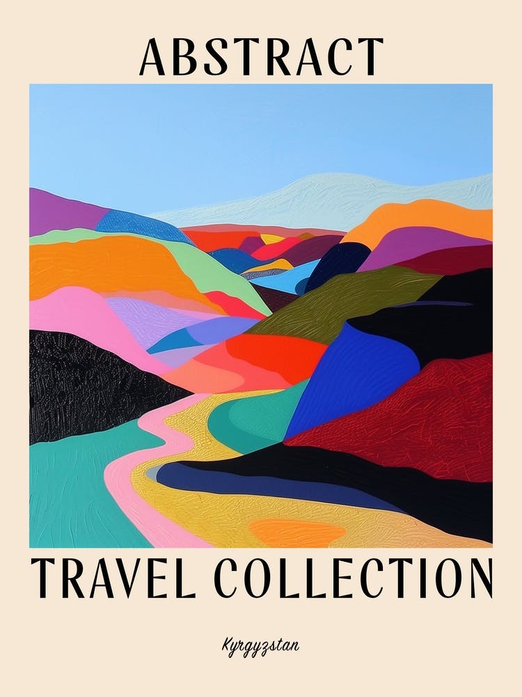 Abstract Travel Collection Poster Kyrgyzstan 7