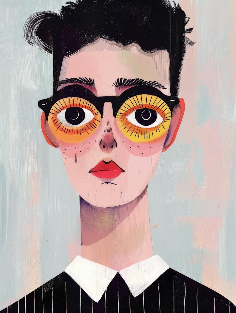 Portrait Of A Girl With Glasses