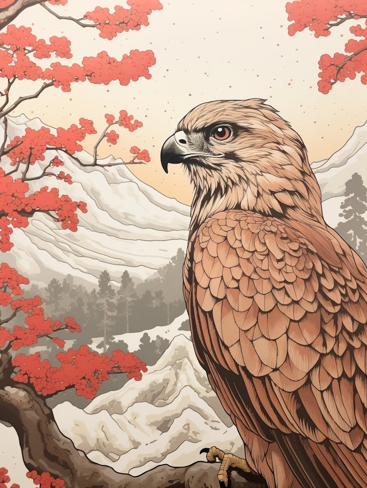 Bird Illustration Red Tailed Hawk 2