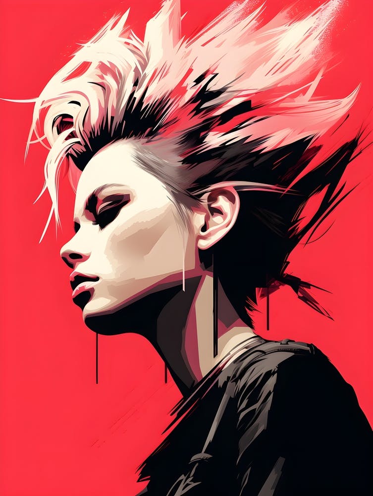 Girl With Mohawk in Pink