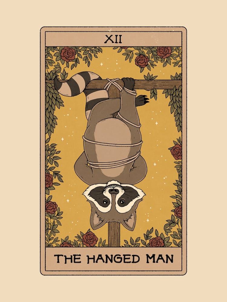 The Hanged Man  Raccoons Tarot