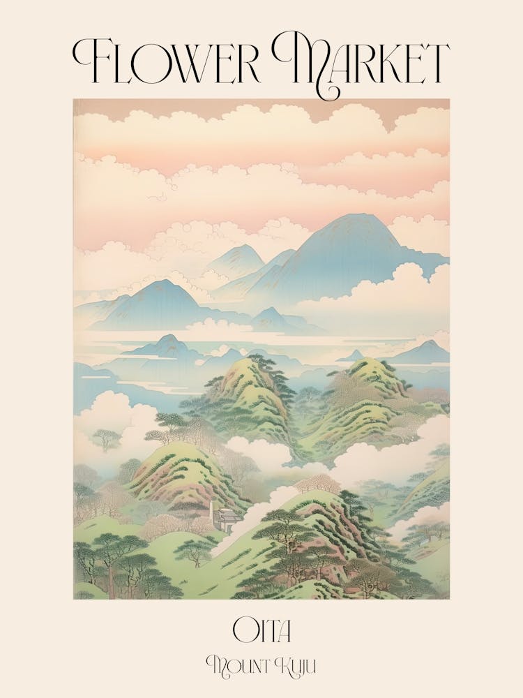 Flower Market Mount Kuju In Oita, Japanese Landscape 2 Poster