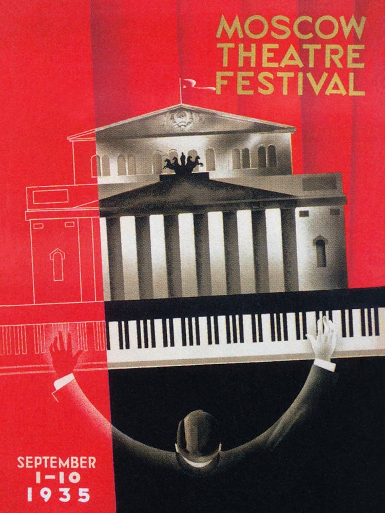 Moscow Theatre Festival Vintage Poster