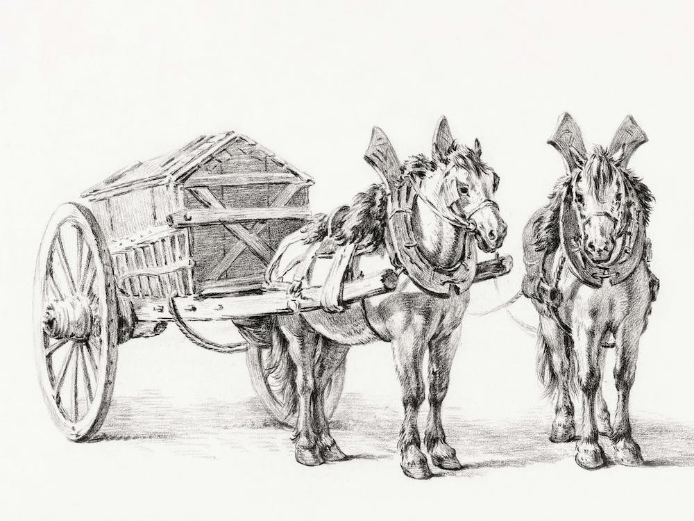 Chevaux avec Chariot, Jean Bernard