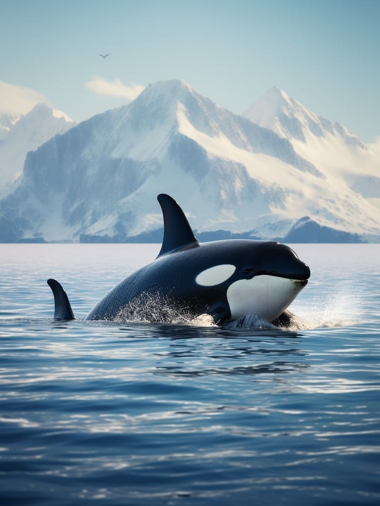 Icy Blue Realistic Photography Orca Whale 1