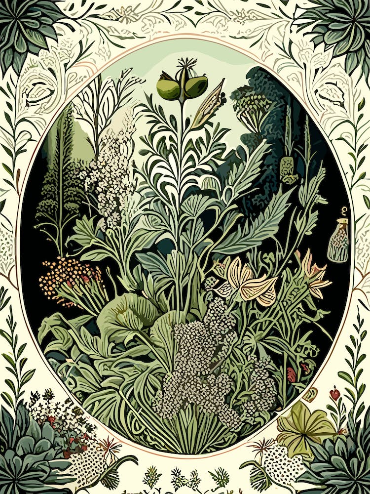 Parco Sempione, Italy Vintage Botanical