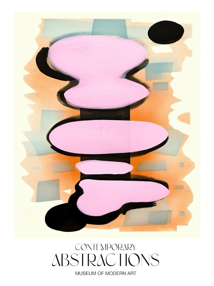 Pink Pop Painting Abstract 5 Exhibition Poster