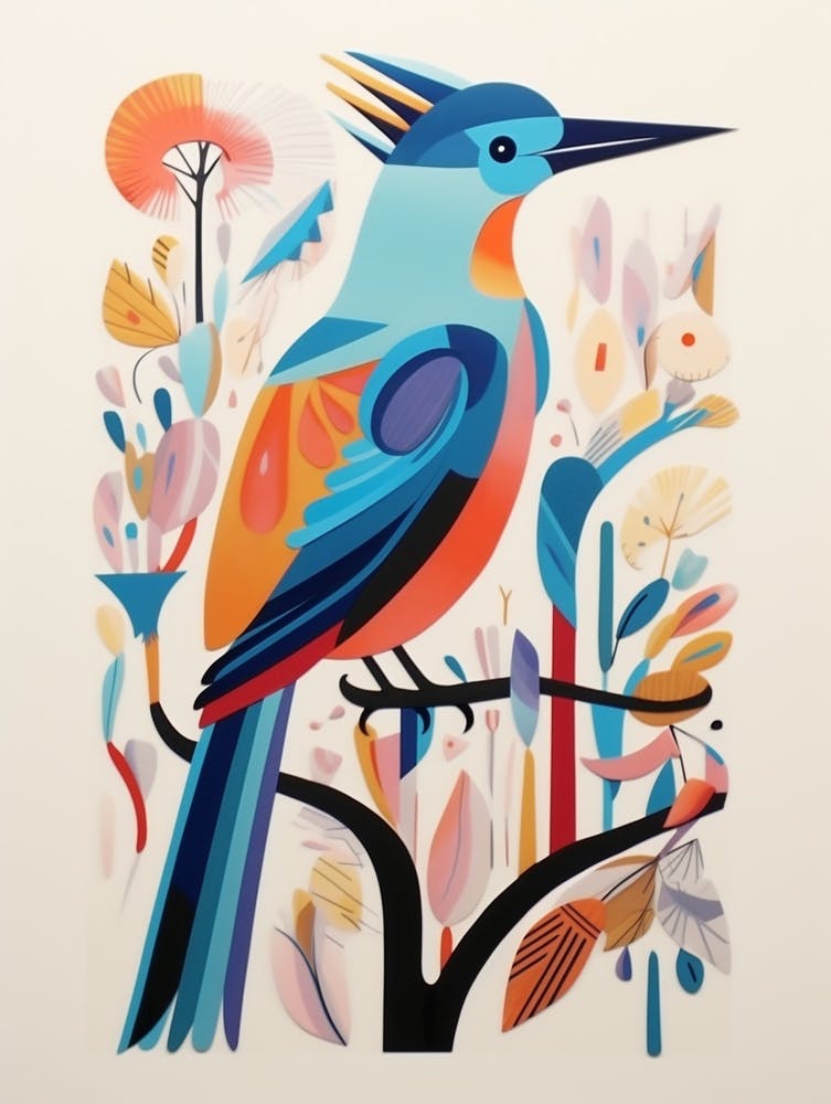 Colourful Scandi Bird Kingfisher 2