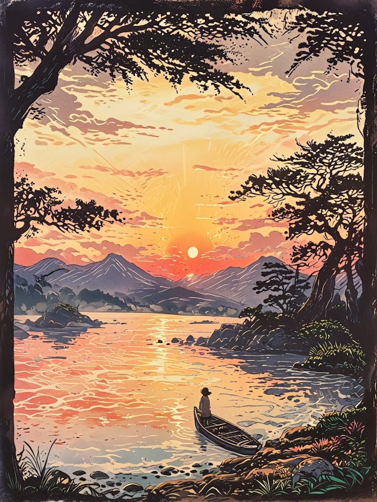 Coucher de Soleil Sur Le Lac 2