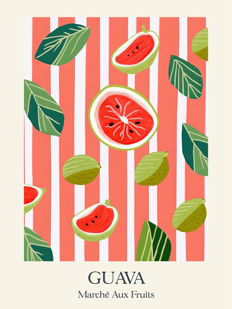 Marche Aux Fruits Guava Fruit Summer Illustration 2