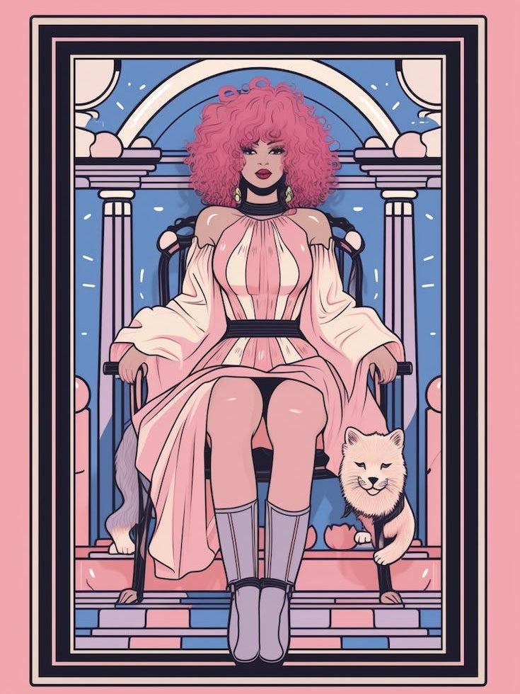 Tarot Inspired Portrait And Animal
