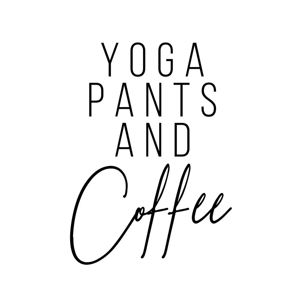 Yogahosen und Kaffee Quadratisch