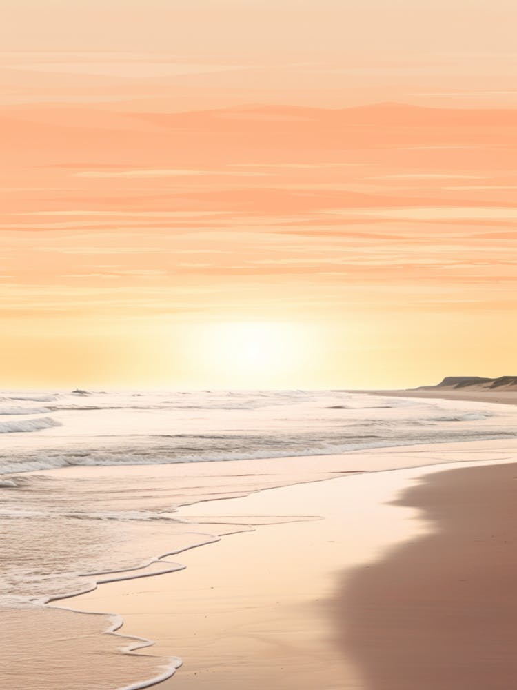 Beadnell Bay Beach Northumberland At Sunset 2