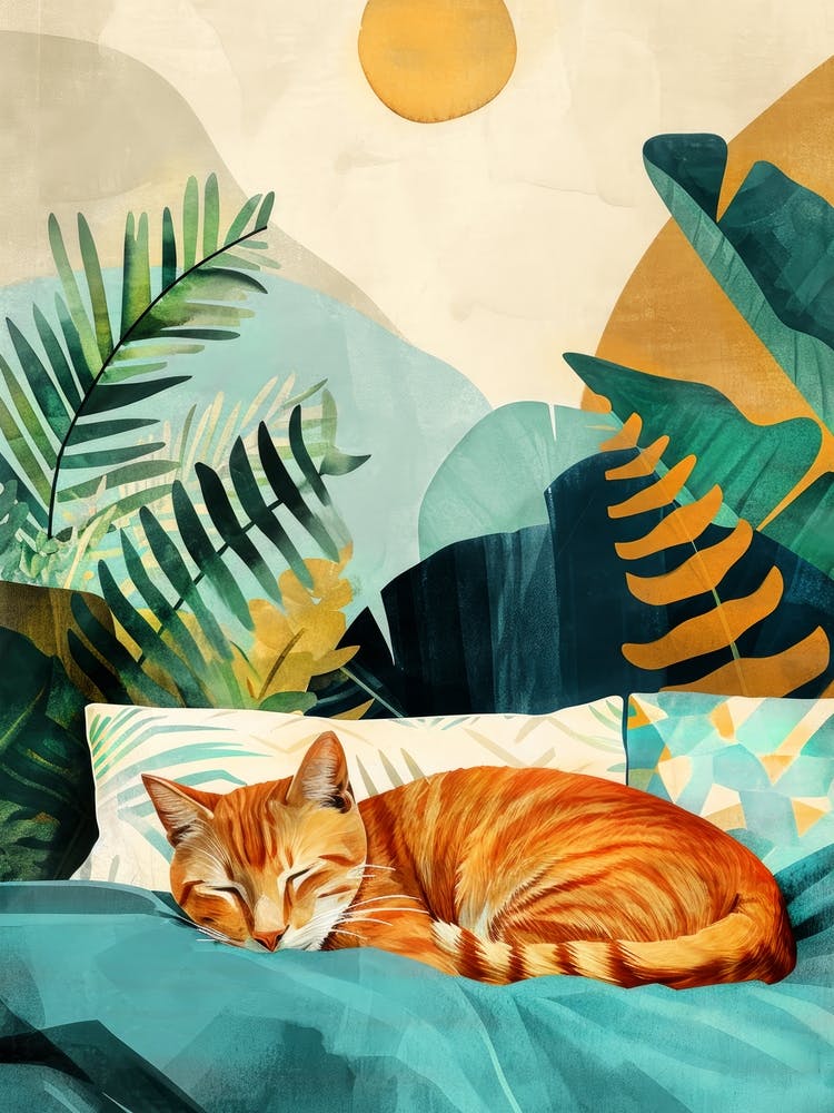 Cat Sleeping In Bed animal Cat's life