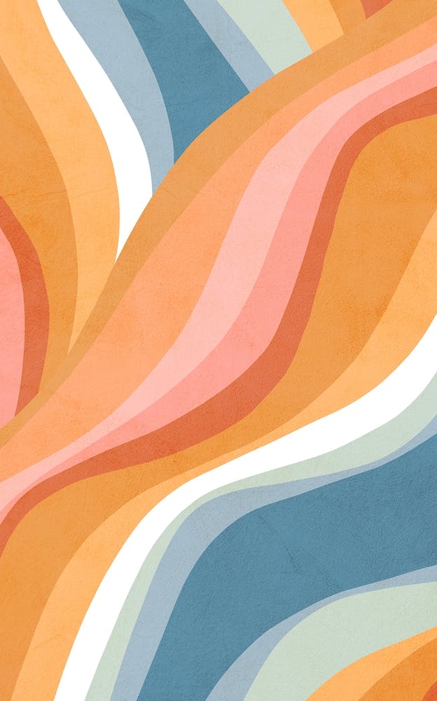 Retro Rainbow Waves Pattern