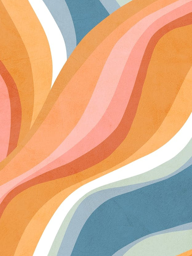 Retro Rainbow Waves Pattern