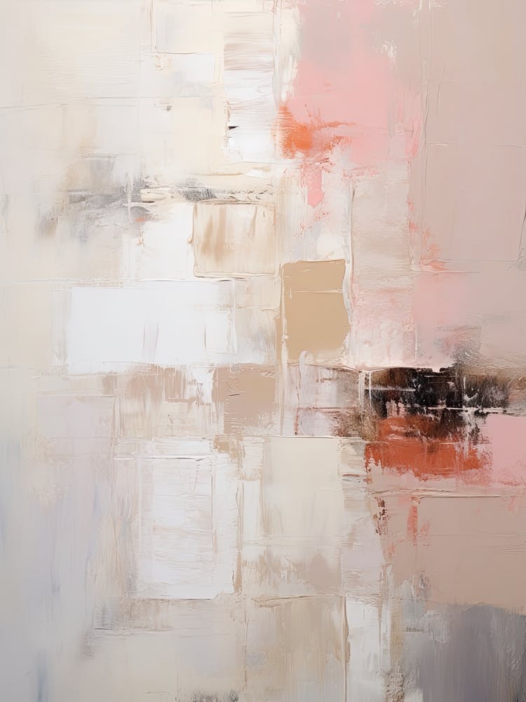 Pink And Brown Abstract Raw Painting 0