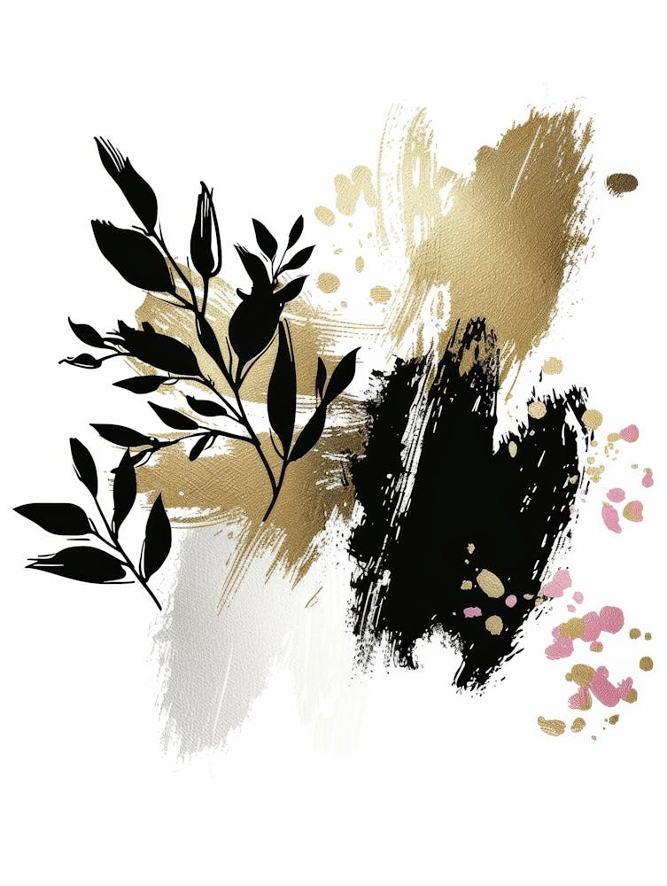 Black And Gold Brush Strokes 5