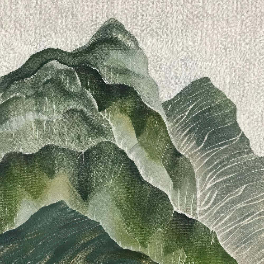 Japanese Watercolour Of Mount Kirigamine 5