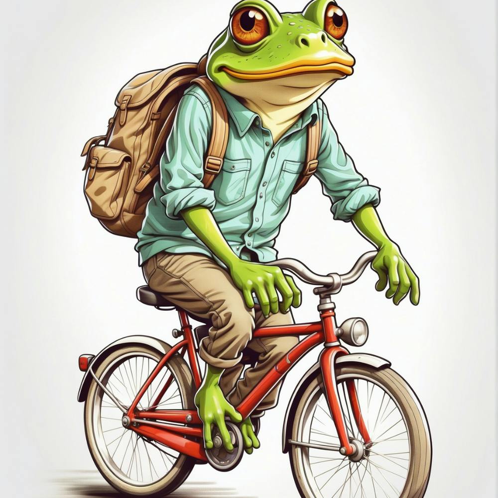Frog Riding A Bike