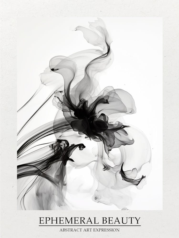 Ephemeral Beauty Abstract Black And White 2 Poster