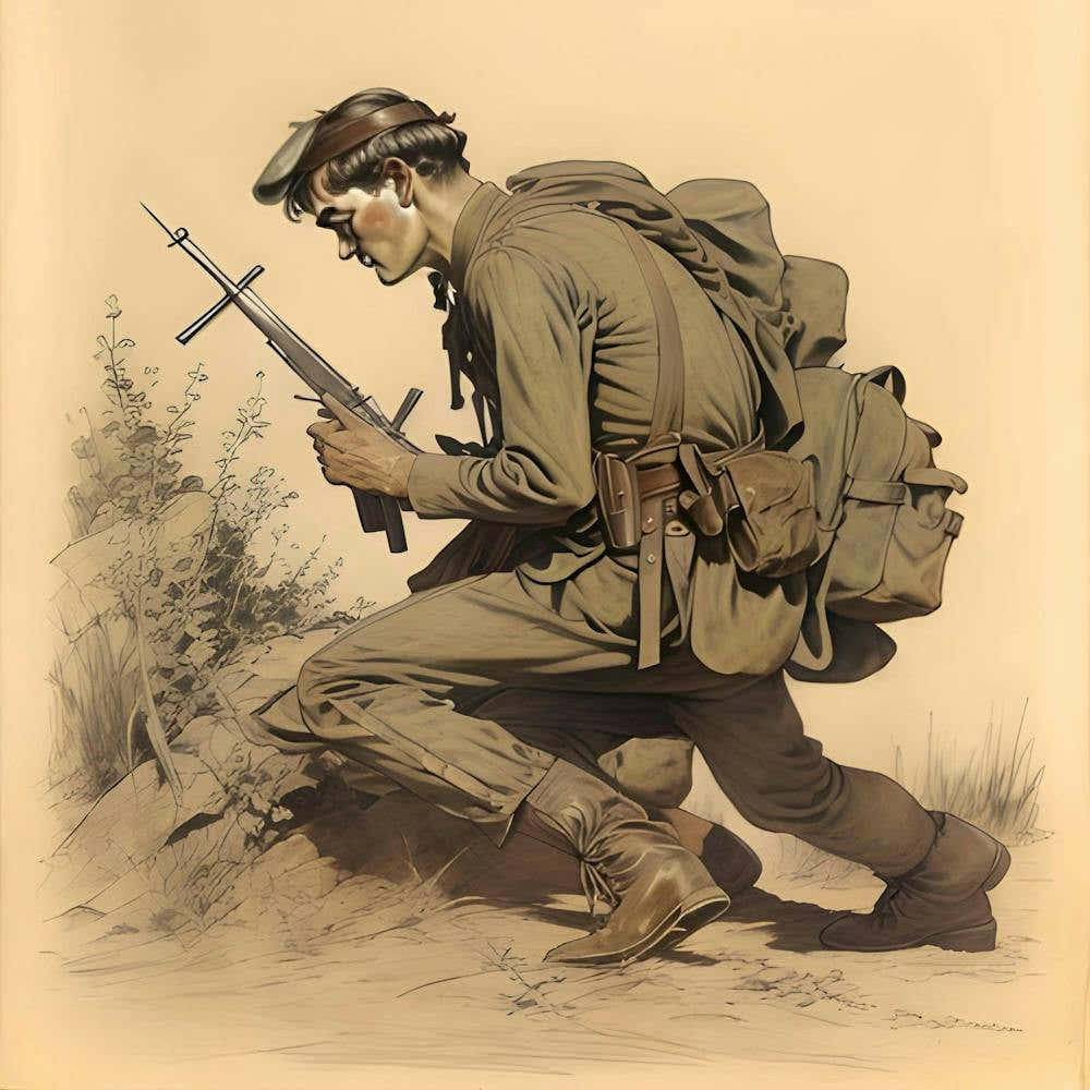 Soldier of World War I With Rifle