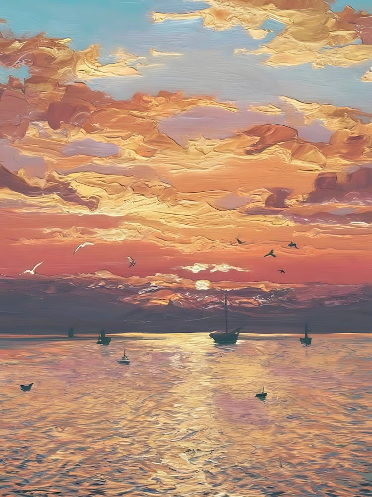 Sunset At Sea