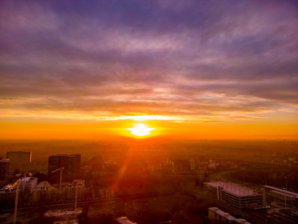 Milano, Italy Aerial View At Sunset Stampe d'Arte