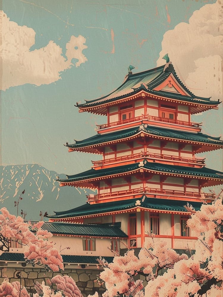 Chureito Pagoda Japan Mid Century Modern