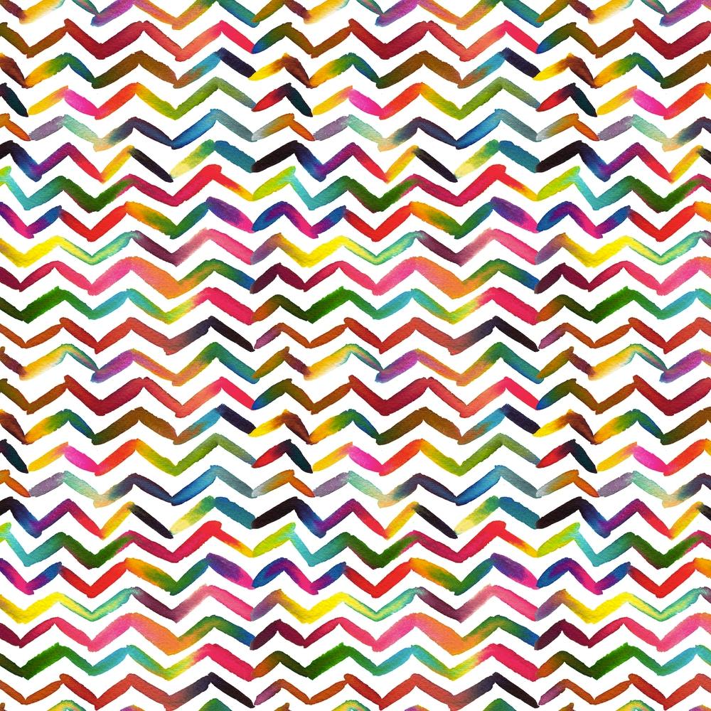 Chevron Stripes Multicolored Square