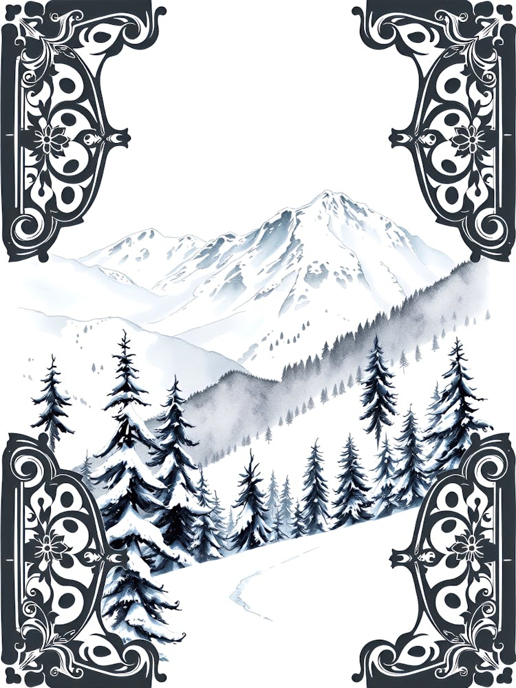 Winter Landscape With Trees