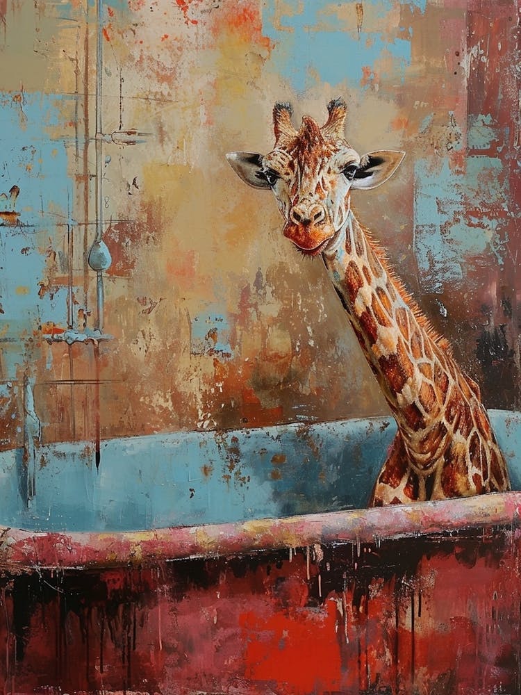 Giraffe Oil Painting Inspired 4