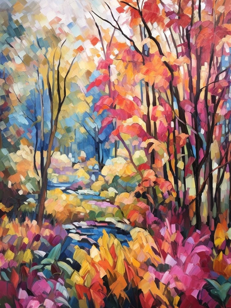 Autumn Gardens Painting Vandusen Botanical Garden Canada 2