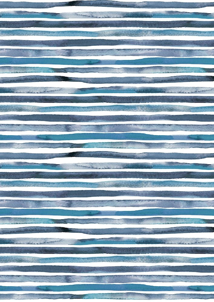 Watercolor Stripes Bluee